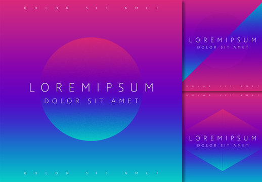 Social Media Post Layouts with Neon Gradients