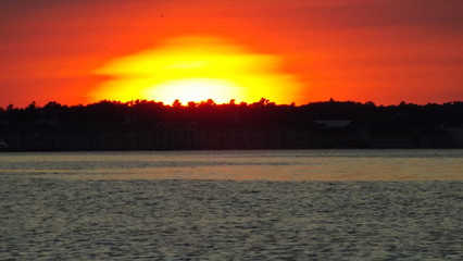 sunset over lake