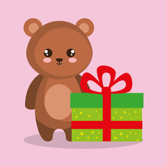 cute bear teddy with gift