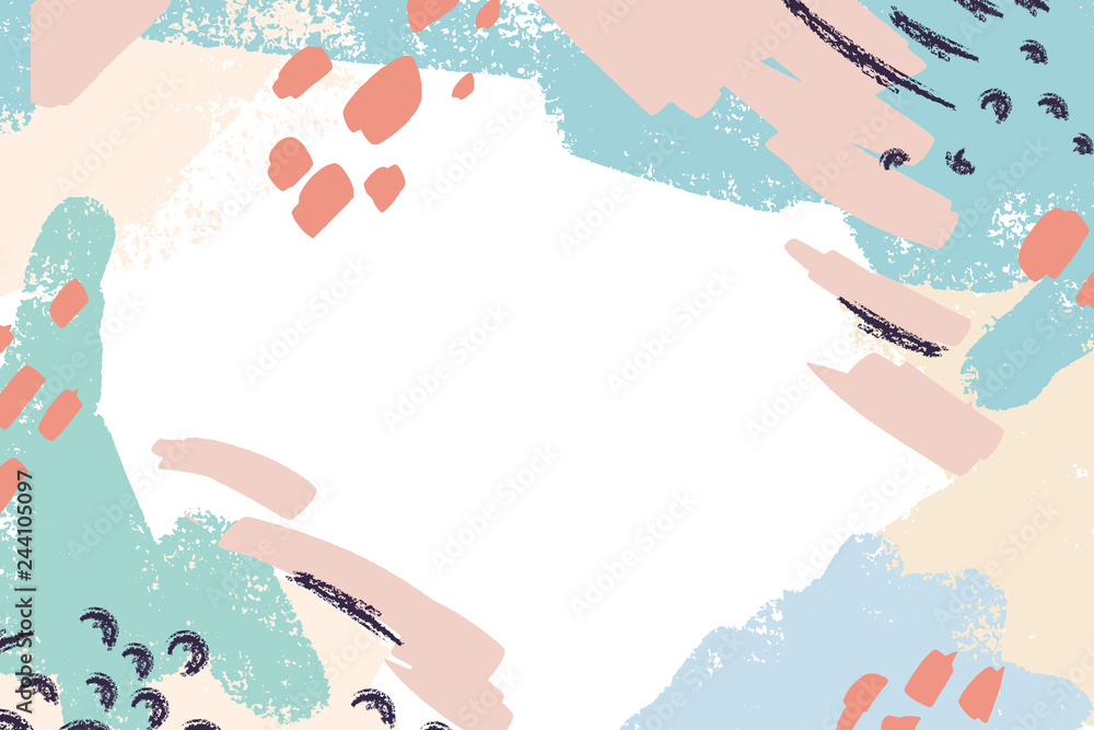 Poster horizontal background with copyspace and various brush strokes. header image with place for text. ab