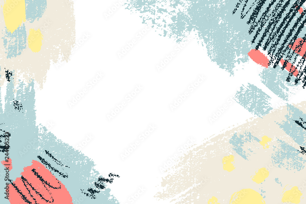 Poster horizontal background with copyspace and various brush strokes. header image with place for text. ab