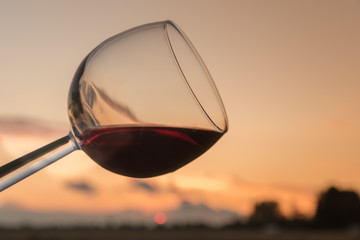 Wine at sunset