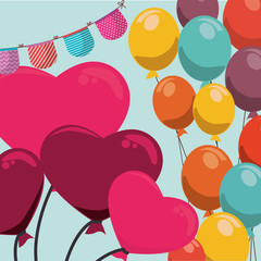 birthday celebration with balloons helium