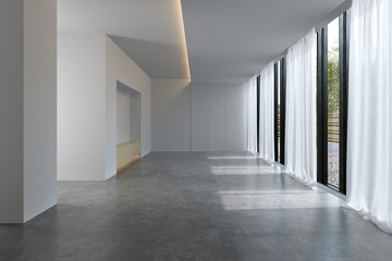 Interior empty room 3D rendering