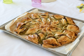 Savory pie with vegetables