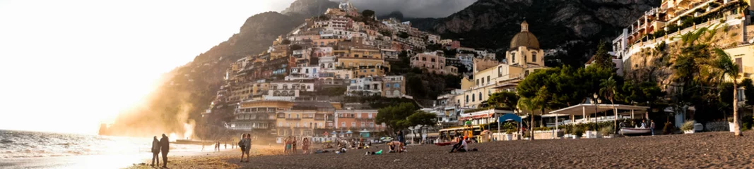 Muurstickers Positano strand, Amalfi kust, Italië Amalfi
