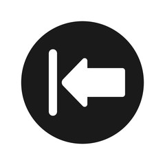 Back icon flat black round button vector illustration