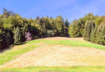 Alps mountains in France on a sunny day.