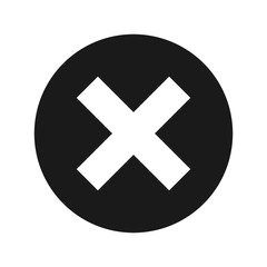 Fototapeta premium Cross icon flat black round button vector illustration