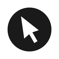 Cursor icon flat black round button vector illustration
