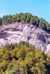 Alps mountains in France on a sunny day.