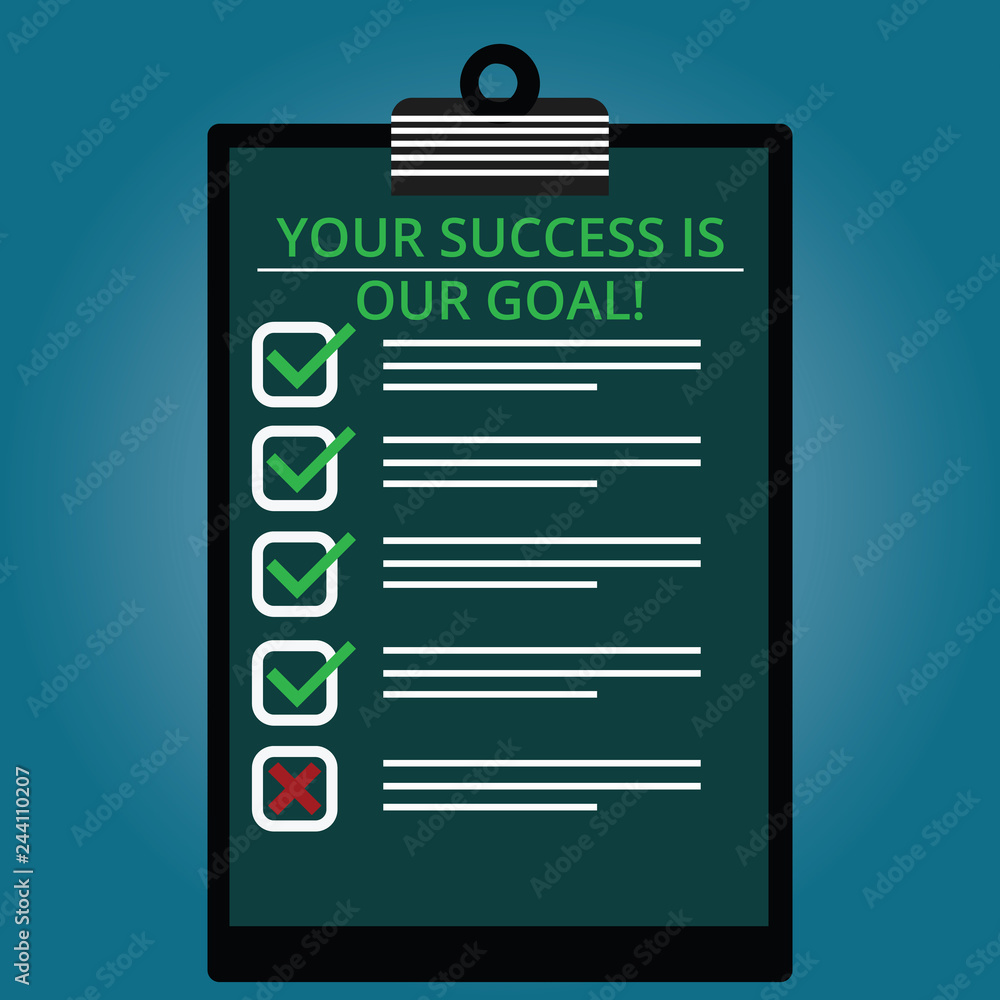 Poster writing note showing your success is our goal. business photo showcasing we can assist support you i