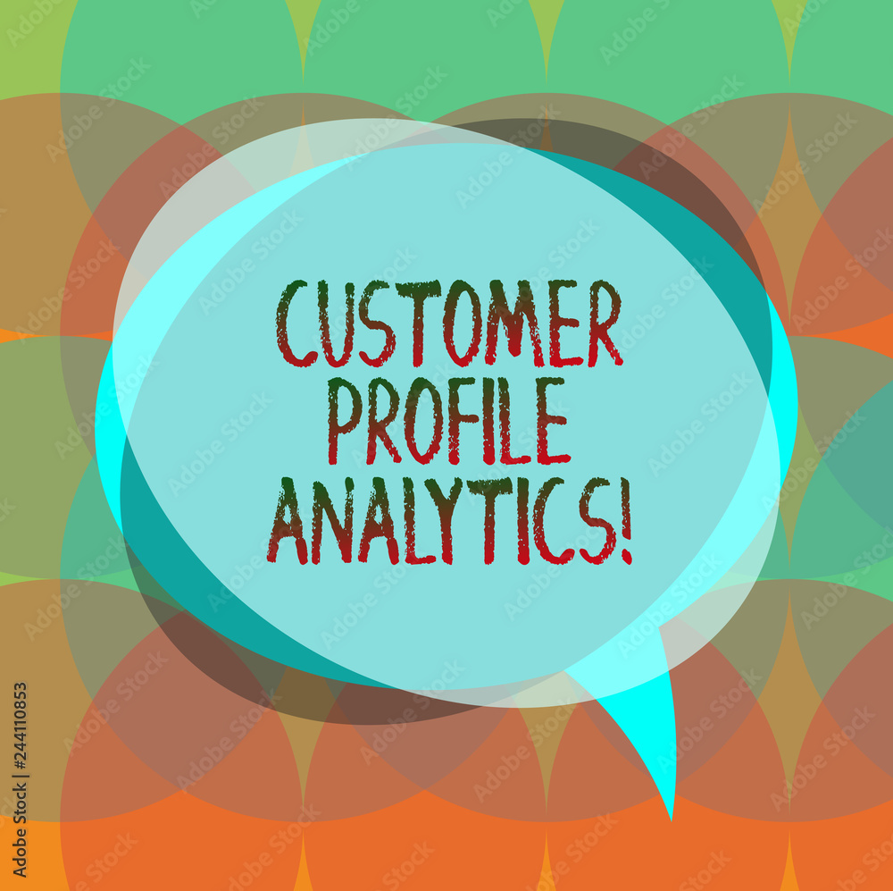 Poster word writing text customer profile analytics. business concept for customer profile or target market