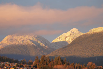 View of snow on mountain during cold winter on sunny afternoon