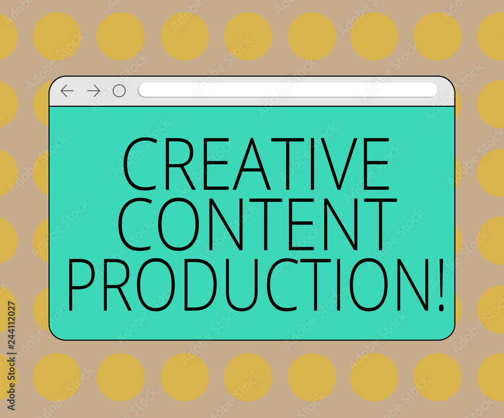 Poster word writing text creative content production. business concept for developing and creating visual o