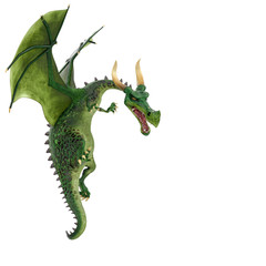 green dragon cartoon in a white background