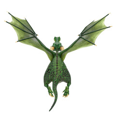 green dragon cartoon in a white background