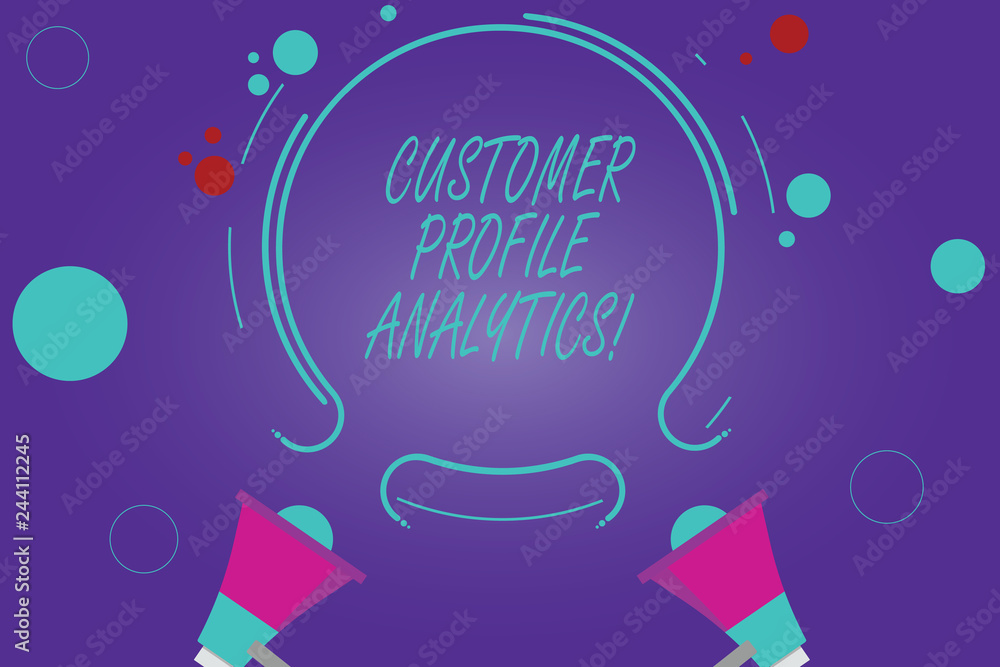 Poster conceptual hand writing showing customer profile analytics. business photo showcasing customer profi