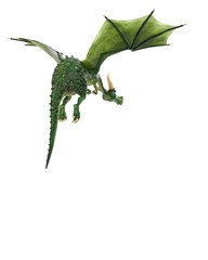 green dragon cartoon in a white background
