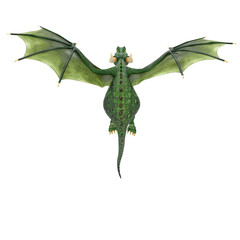 green dragon cartoon in a white background