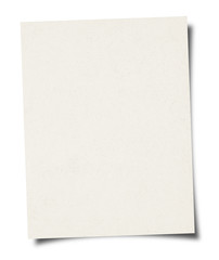 White Paper sheet background - isolated on white