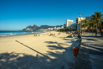 Landscape view of Rio de Janeiro with the Arpoador and Ipanema beach, Brazil. 