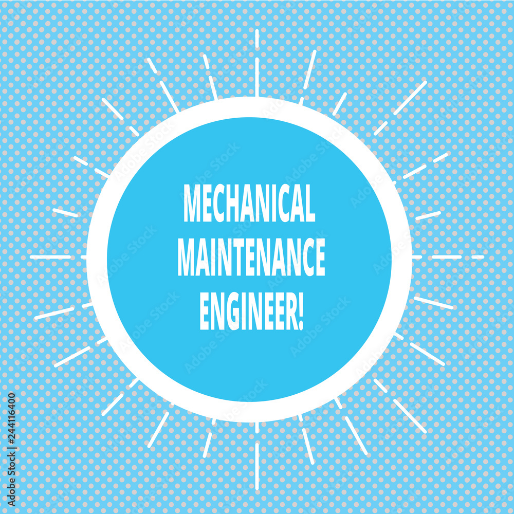 Poster handwriting text writing mechanical maintenance engineer. concept meaning responsible for machines e