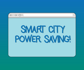 Handwriting text Smart City Power Saving. Concept meaning Connected technological cities electricity savings Monitor Screen with Forward Backward Progress Control Bar Blank Text Space
