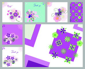 Greeting cards with floral composition