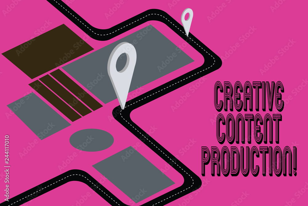 Poster word writing text creative content production. business concept for developing and creating visual o