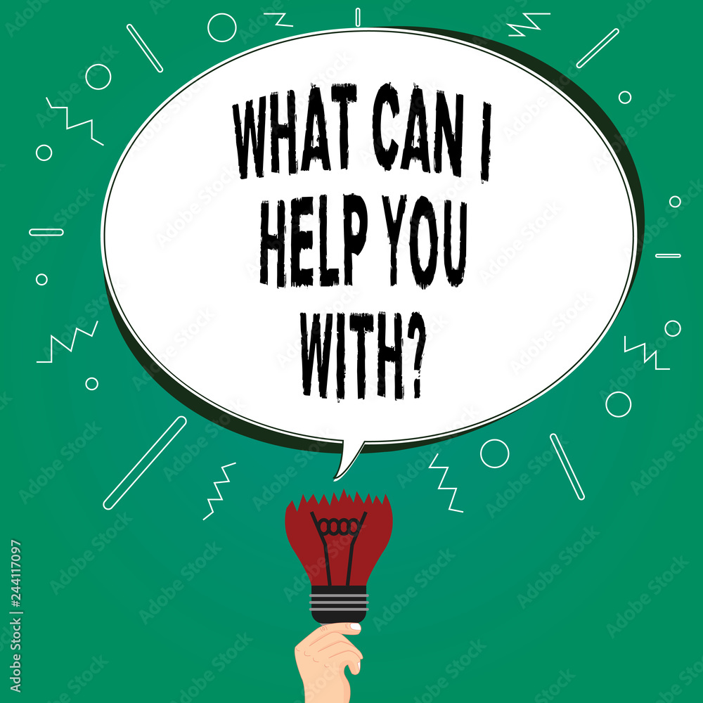 Poster handwriting text writing what can i help you withquestion. concept meaning offering support assistan