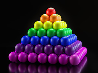 Rainbow ball pyramid