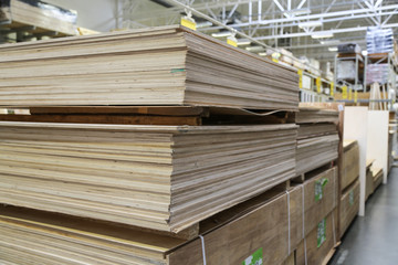 building materials on the shelves in the supermarket