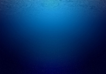 Natural underwater background of deep ocean with sunlight