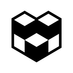 Abstract heart icon or Valentine's day sign designed for celebration.