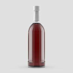 bottle of red wine isolated on white background