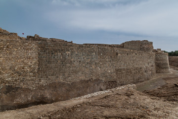 Walls of Bahrain Fort (Qal'at al-Bahrain) in Bahrain