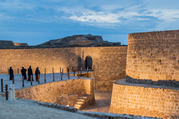 Local women visit Bahrain Fort (Qal'at al-Bahrain) in Bahrain