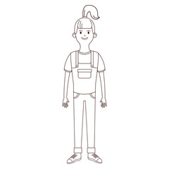 young woman body cartoon