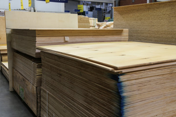 building materials on the shelves in the supermarket