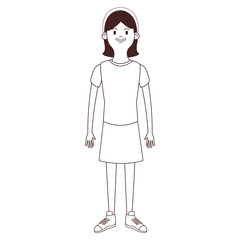 young woman body cartoon