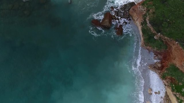 wonderful beach in mani greece, droneshot