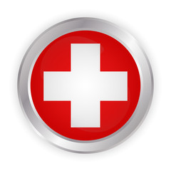 Flag of Switzerland. Brush painted Flag of Switzerland. Hand drawn style illustration with a grunge effect and watercolor. Flag of Switzerland with grunge texture. Vector illustration.