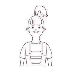 young woman upperbody cartoon