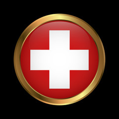 Flag of Switzerland. Brush painted Flag of Switzerland. Hand drawn style illustration with a grunge effect and watercolor. Flag of Switzerland with grunge texture. Vector illustration.