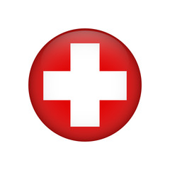 Flag of Switzerland. Brush painted Flag of Switzerland. Hand drawn style illustration with a grunge effect and watercolor. Flag of Switzerland with grunge texture. Vector illustration.