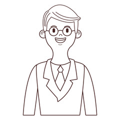 young man upperbody cartoon