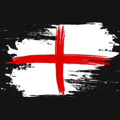 Flag of England. Painted brush colored inks. Symbol Independence Day National Patriotic Travel Country Background