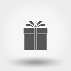 Gift. Icon. Vector illustration. Silhouette. Flat design