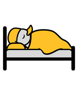 sleeping figure yellow blanket bed clip art preview
